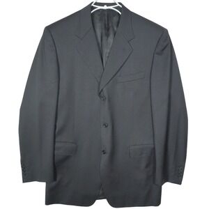 Canali Bernini Beverly Hills Mens 44L Pure Wool Blazer Jacket Italy Black - READ